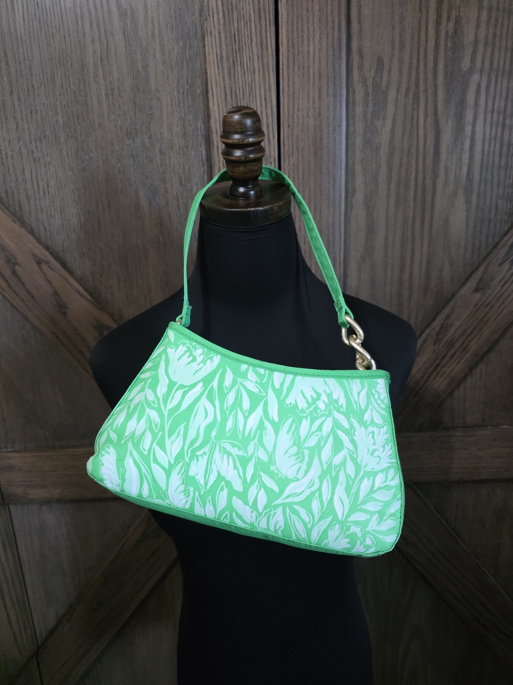 NWOT Lilly Pulitzer Tanya Neon Green Floral Shoulder Bag